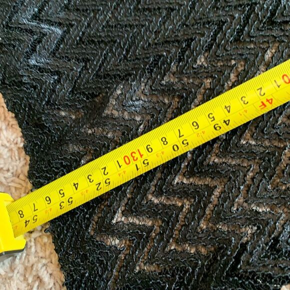 Vintage Black Mercury Lace Chevron Sheer High Slit Maxi Dress S Bodycon - Picture 8 of 8